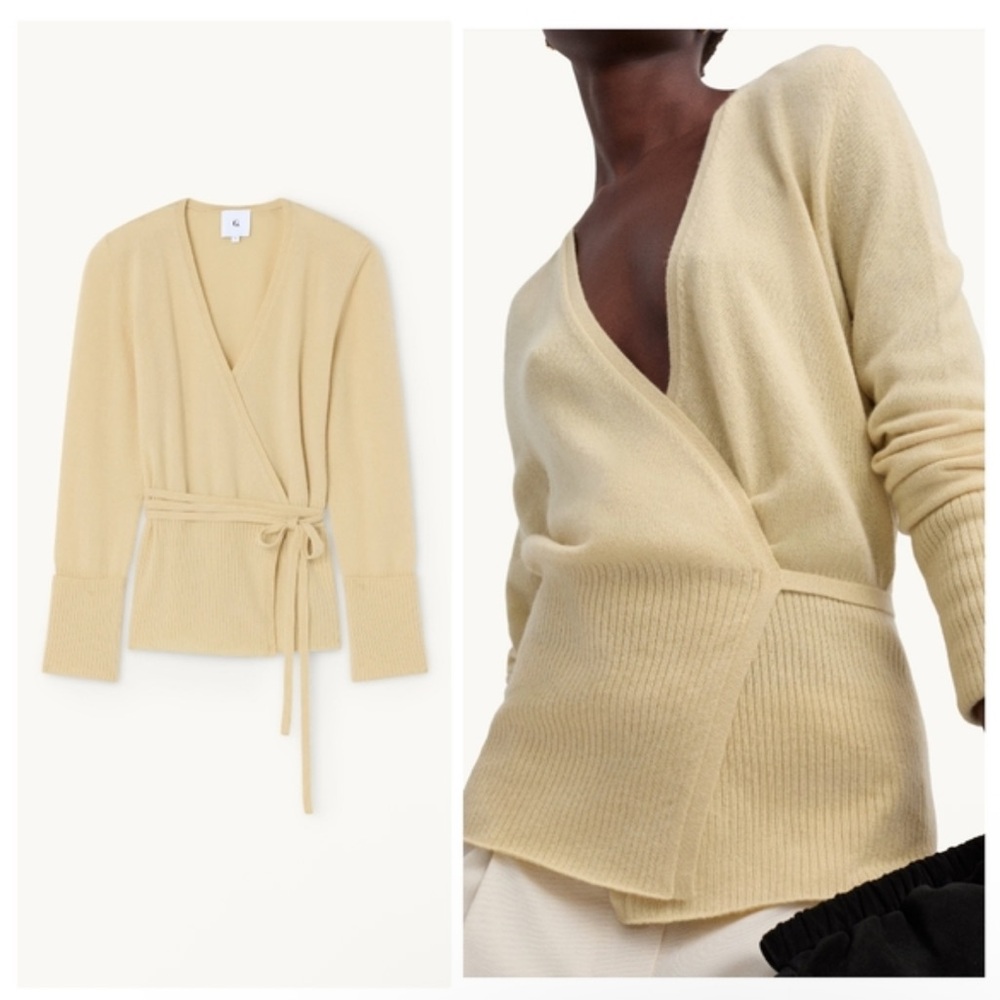 Goop G. Label Natalie Cashmere Wrap Sweater - Butter Yellow